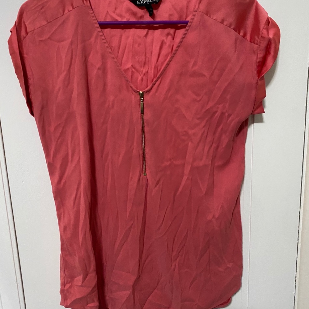Pink zip up Express top